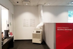 Portable AC unit used in an office location during July 2022