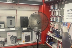 Portable fan rental in a retail location