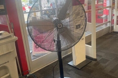 Temporary fan in a retail store