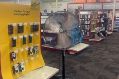 temporary fan rentals in a retail store