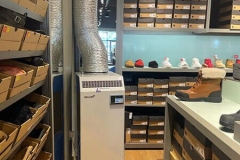 Temporary Air Conditioning unit in a shoe store