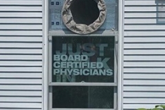 Rear view of a Temporary Air Conditioning unit in a doctors office