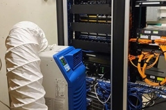 Temporary AC unit used in a server room.