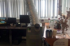 temporary cooling units in a NYC school setting